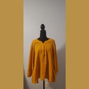 Size 2X Yellow Front Button Blouse